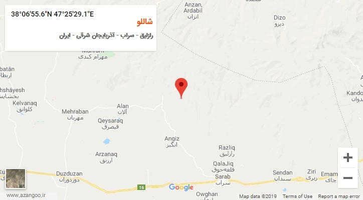 روستای شاللو بر روی نقشه