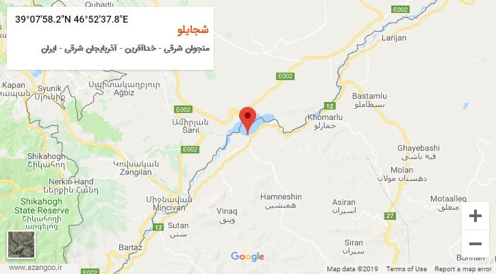 روستای شجایلو بر روی نقشه