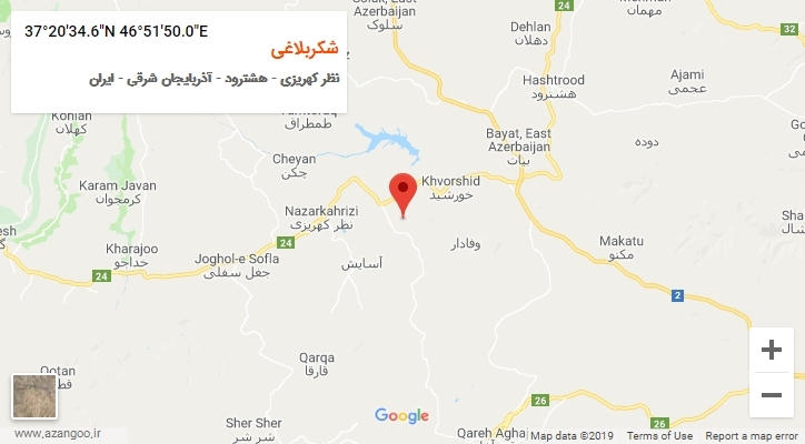 روستای شکربلاغی بر روی نقشه
