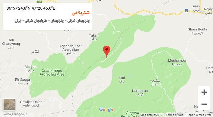 روستای شکربلاغی بر روی نقشه