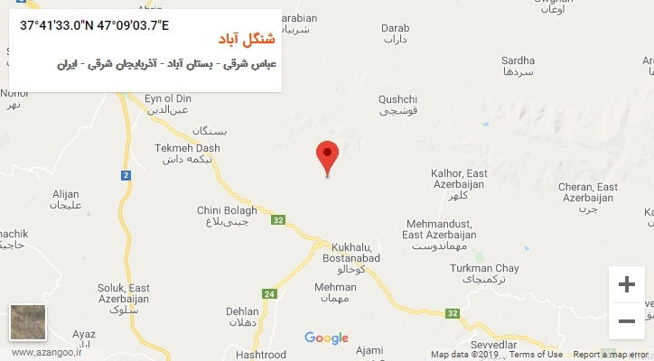 روستای شنگل آباد بر روی نقشه