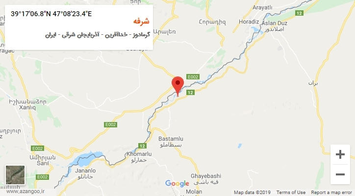 روستای شرفه بر روی نقشه
