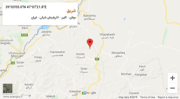 روستای شریق بر روی نقشه
