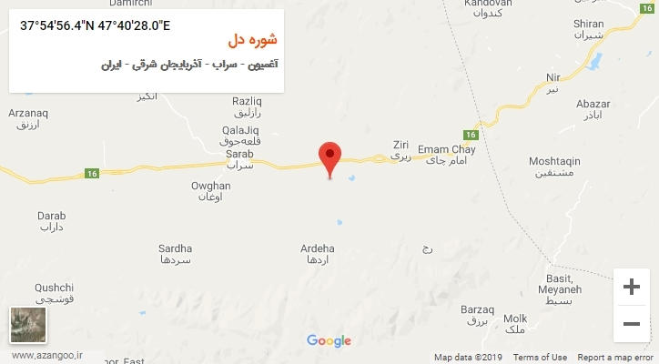 روستای شوره دل بر روی نقشه