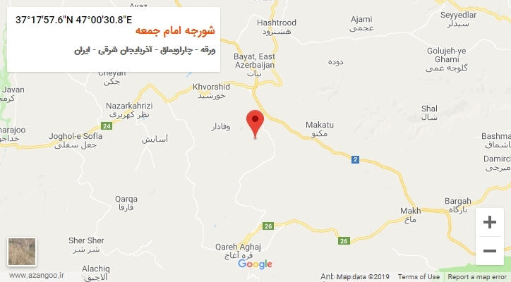 روستای شورجه امام جمعه بر روی نقشه