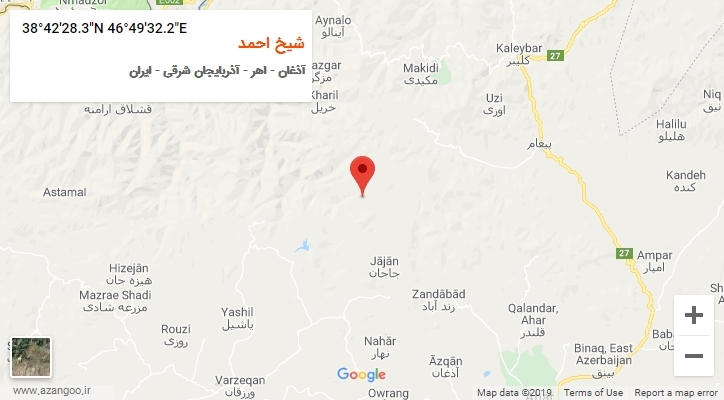 روستای شیخ احمد بر روی نقشه