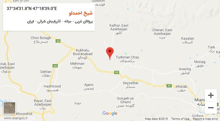 روستای شیخ احمدلو بر روی نقشه