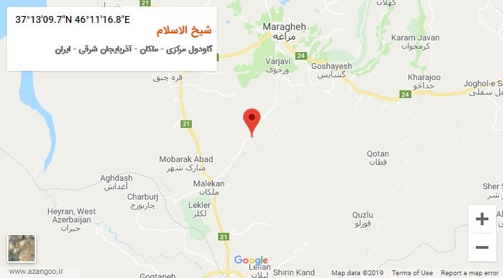 روستای شیخ الاسلام بر روی نقشه