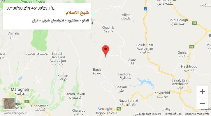 روستای شیخ الاسلام بر روی نقشه