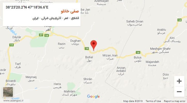 روستای صفی خانلو بر روی نقشه