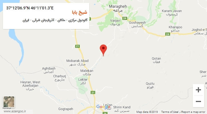 روستای شیخ بابا بر روی نقشه