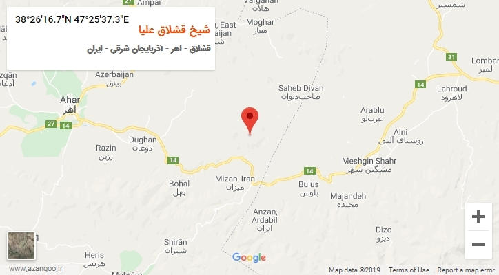 روستای شیخ قشلاق علیا بر روی نقشه
