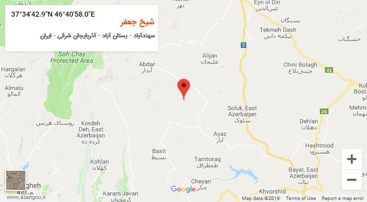 روستای شیخ جعفر بر روی نقشه