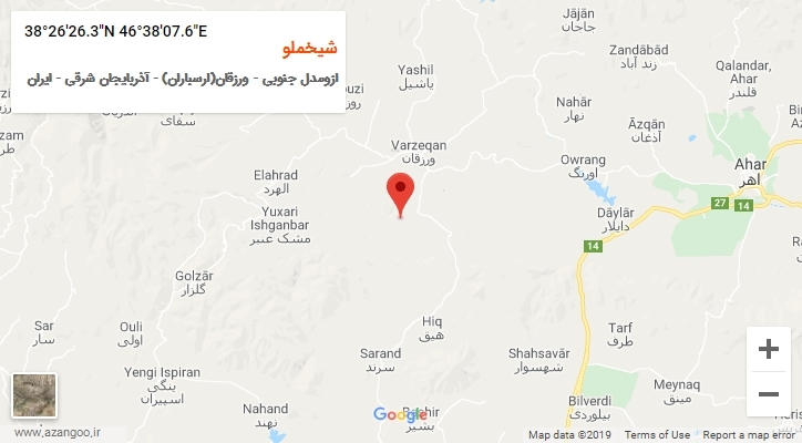 روستای شیخملو بر روی نقشه