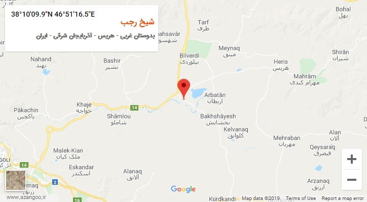 روستای شیخ رجب بر روی نقشه