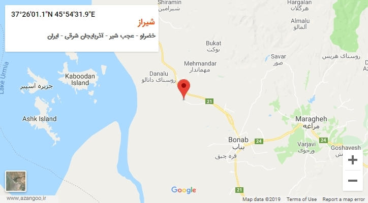 روستای شیراز بر روی نقشه