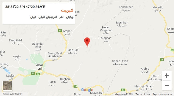 روستای شیربیت بر روی نقشه