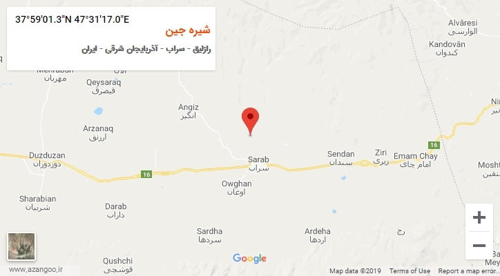 روستای شیره جین بر روی نقشه