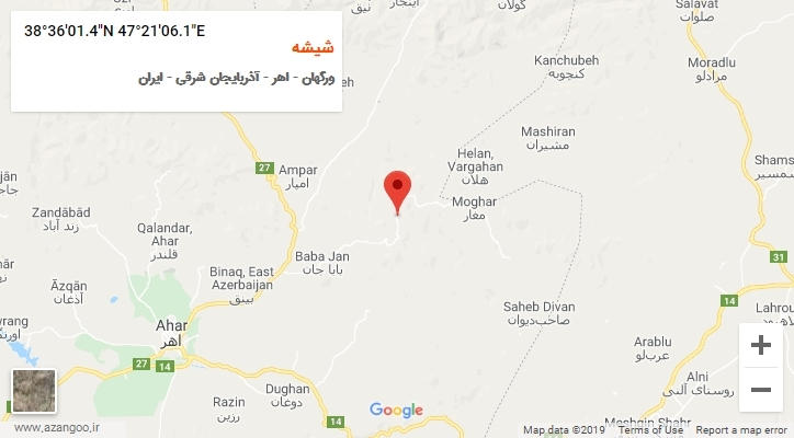 روستای شیشه بر روی نقشه