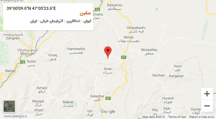 روستای سقین بر روی نقشه