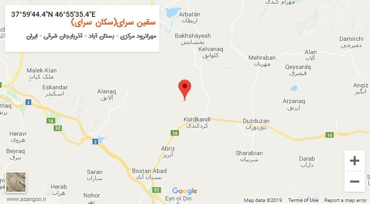 روستای سقین سرای(سکان سرای) بر روی نقشه