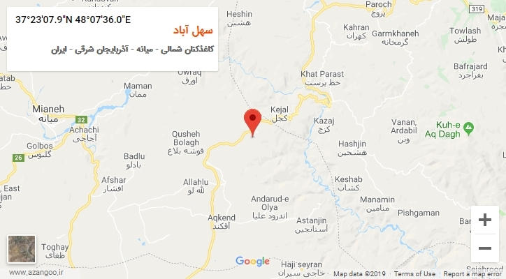 روستای سهل آباد بر روی نقشه