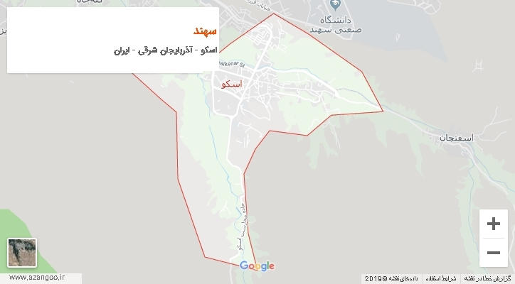 دهستان سهند بر روی نقشه