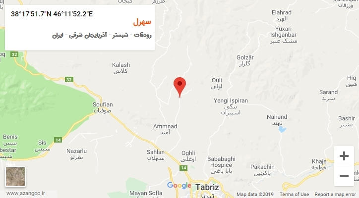 روستای سهرل بر روی نقشه