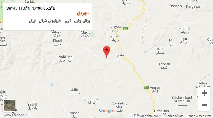 روستای سهریق بر روی نقشه