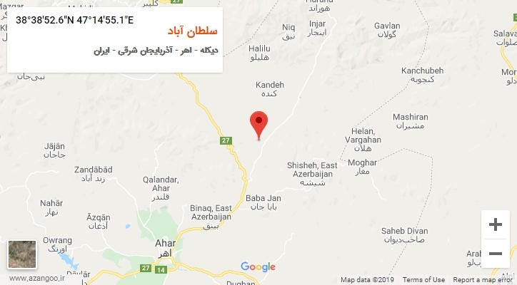روستای سلطان آباد بر روی نقشه