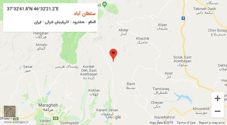 روستای سلطان آباد بر روی نقشه