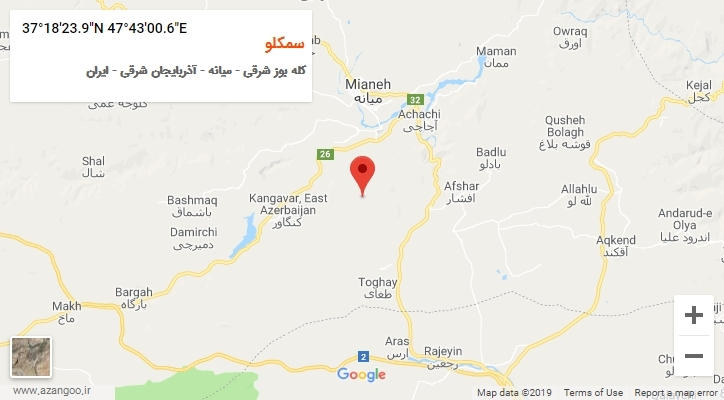 روستای سمکلو بر روی نقشه