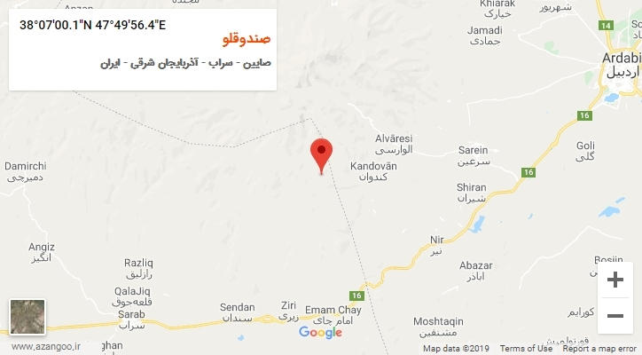 روستای صندوقلو بر روی نقشه