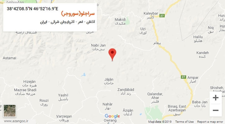 روستای سراجلو(سوروجر) بر روی نقشه