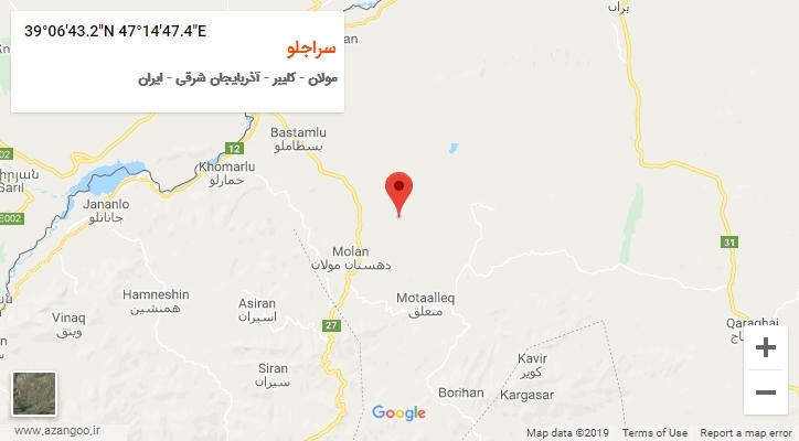 روستای سراجلو بر روی نقشه