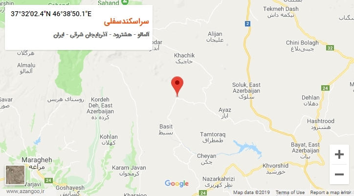 روستای سراسکندسفلی بر روی نقشه