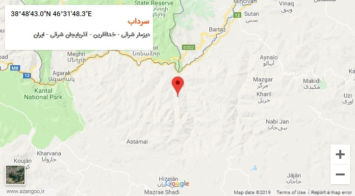 روستای سرداب بر روی نقشه