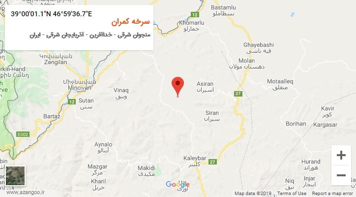 روستای سرخه کمران بر روی نقشه