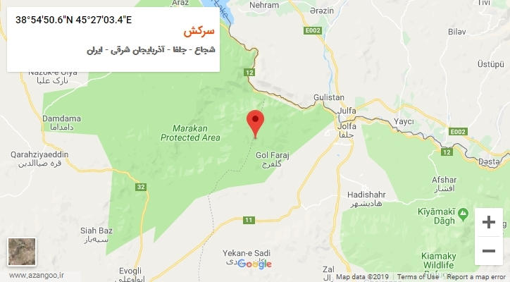 روستای سرکش بر روی نقشه