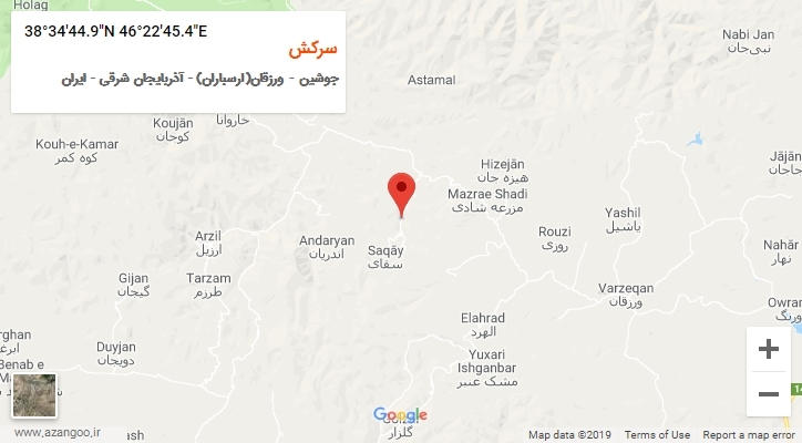 روستای سرکش بر روی نقشه