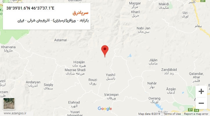 روستای سرپادرق بر روی نقشه