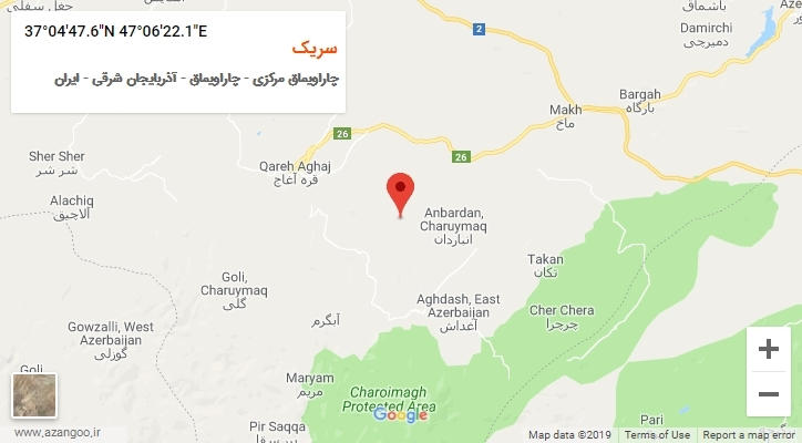 روستای سریک بر روی نقشه