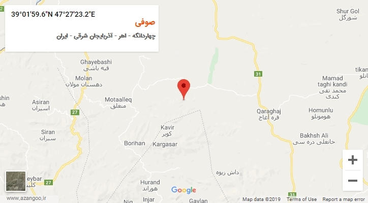 روستای صوفی بر روی نقشه