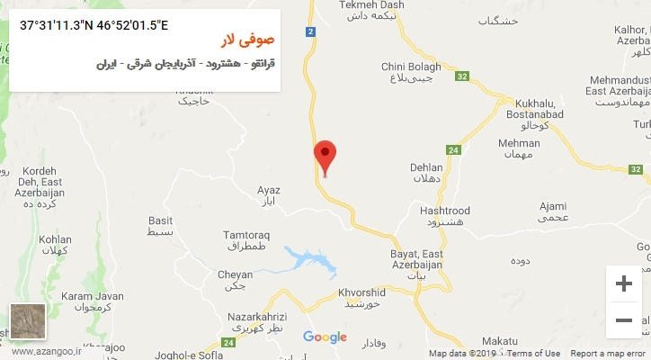 روستای صوفی لار بر روی نقشه