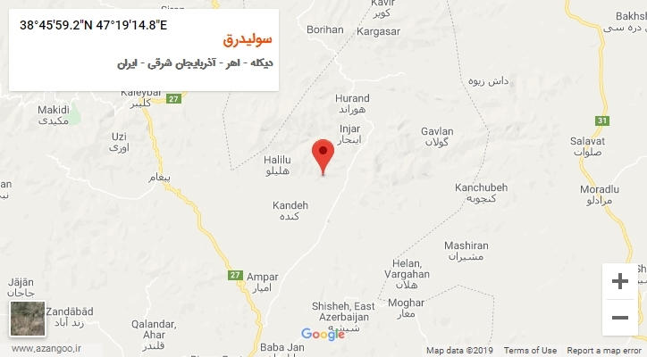 روستای سولیدرق بر روی نقشه