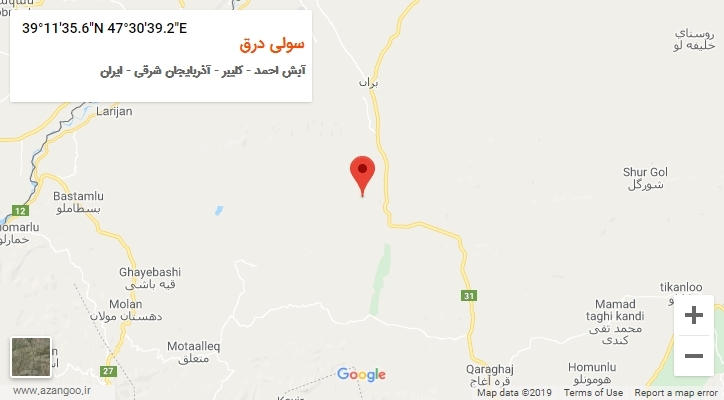 روستای سولی درق بر روی نقشه