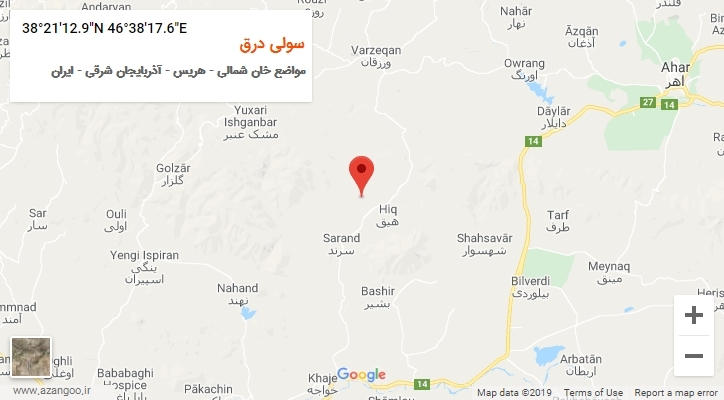 روستای سولی درق بر روی نقشه