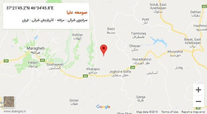 روستای صومعه علیا بر روی نقشه