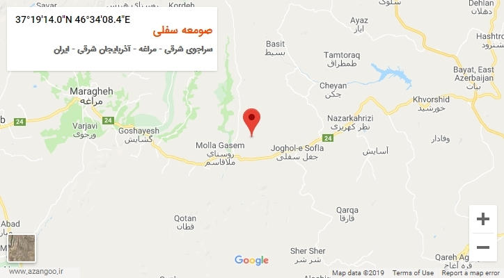 روستای صومعه سفلی بر روی نقشه