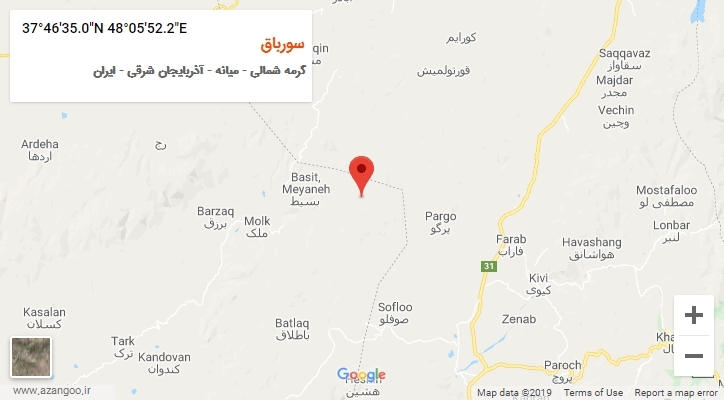روستای سورباق بر روی نقشه